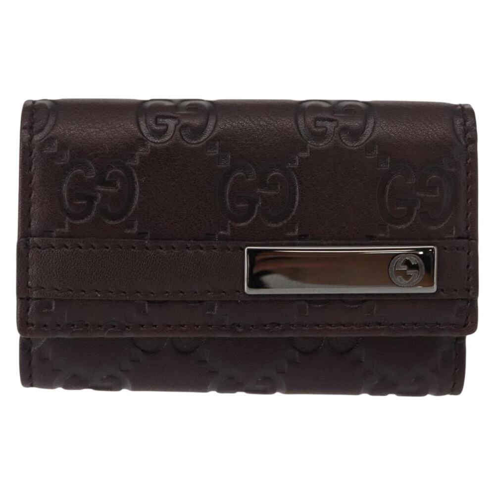 Gucci Guccissima GG Canvas Key Case Dark Brown